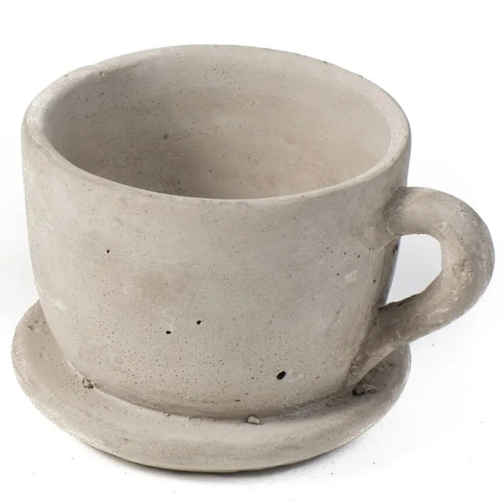 NWT Cement Grey Coffee Cup Planter